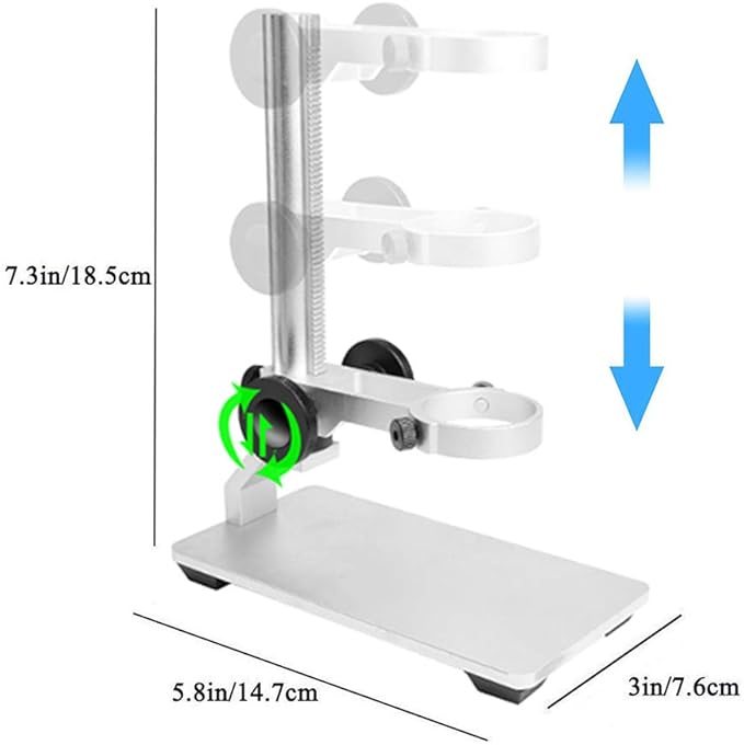 Aluminum Alloy Microscope Stand Holder for USB Digital Microscope, Cainda Stable Metal Stand Bracket with Portable Carrying Case, Support Adjusted Up and Down Easy to Focus
