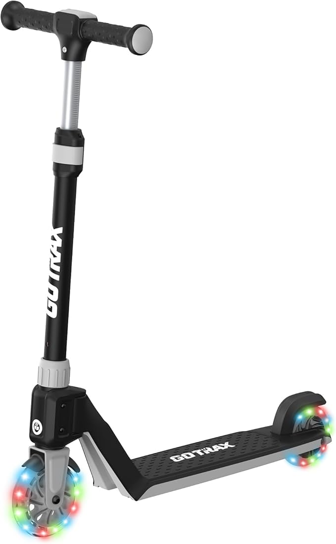 Gotrax K03 Kick Scooter for Kids, 5" LED RGB Lighted Wheels, 4.6 Lbs Lightweight and One-Click Detachable Design, Height Adjustable Handlebars, Anti-Slip Deck and Max Load 110 Lbs for Boy&Girl Age 3+