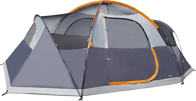 Amazon Basics Camping Tent, 3-Season Dome Design with Rainfly