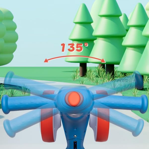 6V Electric Baby Balance Bike with Bubble Machine,4 in 1 Toddler Balance Bike w/Remote for 1 Year Old Boys Girls Kids Bubble Bike Ride on Toys w/Powered Motor,Music,LED Lights (Blue&Red)