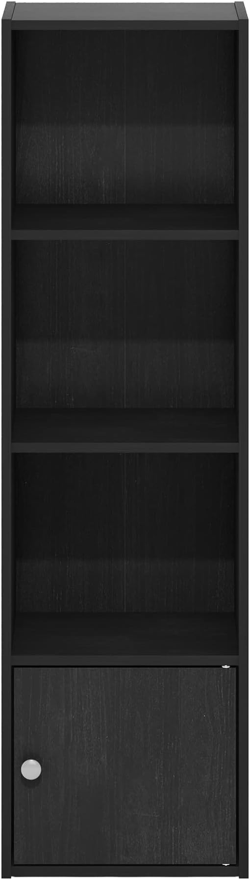 Furinno Luder Shelf Bookcase with 1 Door Storage Cabinet, Blackwood