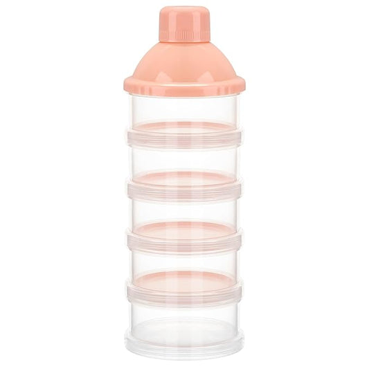 Accmor Formula Dispenser On The Go, 5 Compartments Stackable Formula Container for Travel, Baby Milk Powder Kids Snack Container, BPA Free