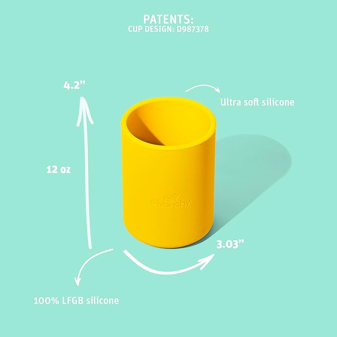 Avanchy Silicone Training Cup – 12 oz Open Cup for Toddlers and Infants – Ideal for Baby Led Weaning and Transitioning from Bottles, Orange