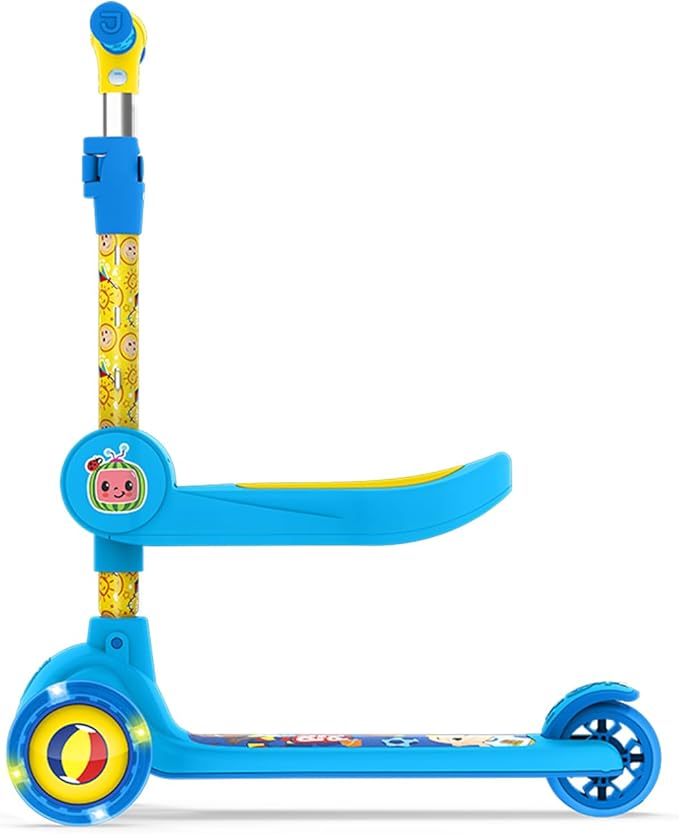 Jetson Character Kids Kick Scooter, LED Lights on Stem & Light-Up Wheels, Lightweight Frame, Height-Adjustable Handlebar, Lean-to-Steer System, Easy-Fold Mechanism