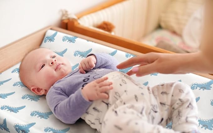 4 Pack Soft Baby Boy Sheets Dinosaur Star Cloud Soft Polyester Neutral Unisex Fitted Sheets Set for Baby Boys