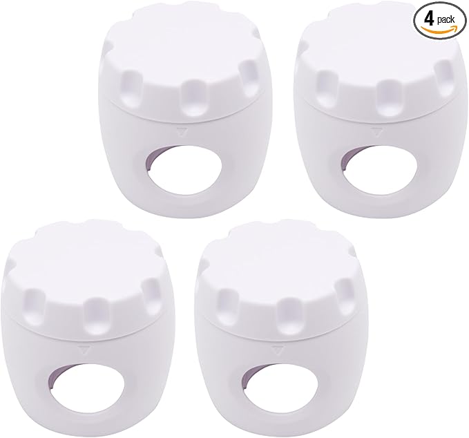 4 Pack Door Knob Safety Cover for Kids, Door Knob Cover, Screw Thread Design, Doors Knobs Child Proof Locks, Reusable and Reliable, for Toddler Baby Safety Doors Handle Covers (White)