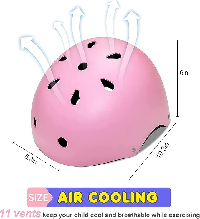 Adjustable Kids Helmet with Knee Pad, Elbow Pads & Wrist Guards - Toddler Bike Helmets for Ages 3-5, 5-8, 8-14 Years - Perfect for Skating, Biking, Cycling, and Skateboard - for Boys and Girls