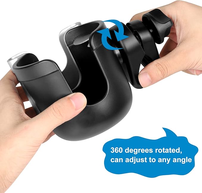 Accmor Stroller Cup Holder with Phone Holder, Bike Cup Holder, Universal Cup Holder for Uppababy Nuna Doona Strollers, 2-in-1 Cup Phone Holder for Stroller, Bike, Wheelchair, Walker, Scooter