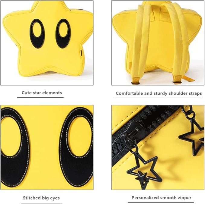 FENGJINRUHUA Cute Cartoon Teens 3D Star Backpack Boys Girls Schoo Bag Lightweight Waterproof Bookbags
