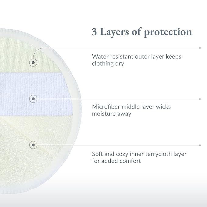 Ameda Washable Nursing Pads | 2 Pairs (4 Count) | Organic Nursing Pads | Breastfeeding Supplies | Reusable Breast Pads for Leaking Milk | Breastfeeding Pads | Viscose from Bamboo