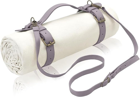 4’9” x 6’3” White Lightweight Water-Resistant Canvas Mat – Picnic, Outdoor, Beach, Park, Camping, Toy Mat