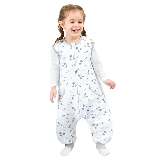 HOMEAL Toddler Sleep Sacks, 1.0 TOG, 12-24 Months, Sleeveless, Wearable Blanket