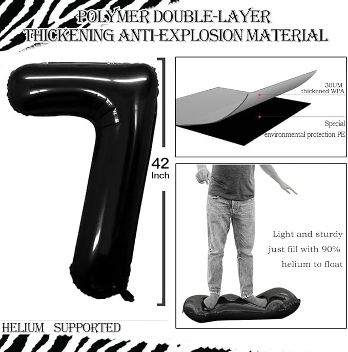 GOER Number 17 Balloons for 17th Birthday Sweet 17 Party Decorations,42 Inch Jumbo Foil Helium 71 Balloons for 71st Birthday Party Decoration (Black)