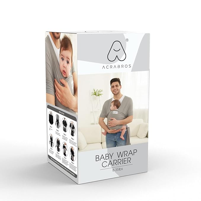 Acrabros Baby Wrap Carrier,Hands Free Baby Carrier Sling,Lightweight,Breathable,Softness,Perfect for Newborn Infants and Babies Shower Gift,Royal Red