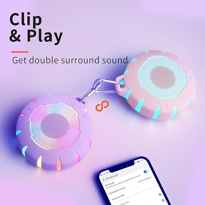 HEYSONG Waterproof Shower Bluetooth Speaker, Durable & Portable with Clear Sound, Ideal for Shower, Pool, Beach & Kayaking – Great Gift for Girls, Women & Men