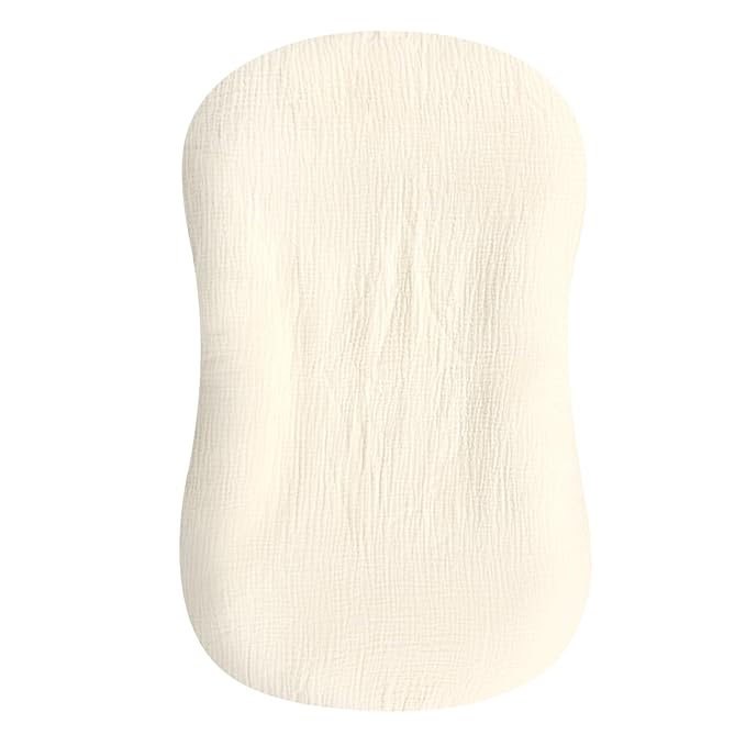 Hooyax Muslin Baby Lounger Cover, 100% Cotton Durable Newborn Lounger Cover, Soft and Breathable Infant Lounger Cover for Boys Girls, Covers Only (Yellow)