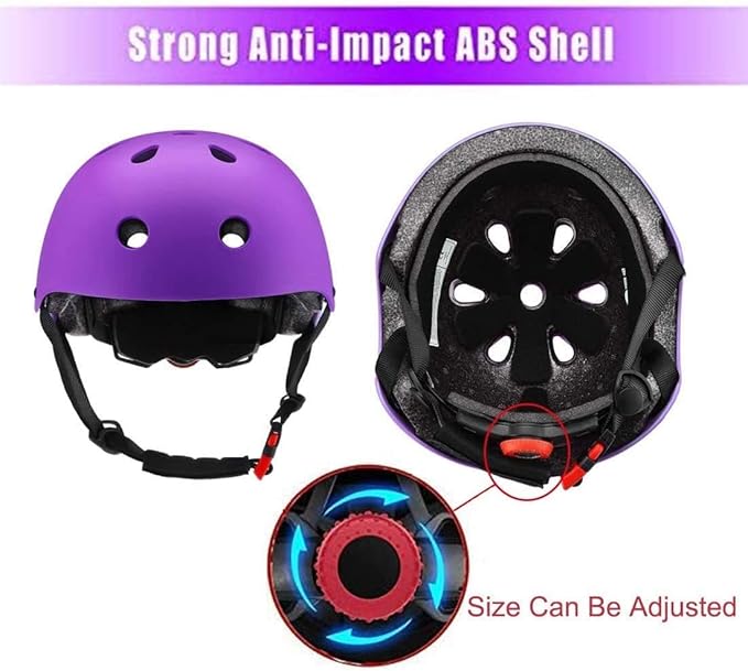 Adjustable Helmet for Ages 3-16 Kids Toddler Boys Girls Youth,Protective Gear with Elbow Knee Wrist Pads for Multi-Sports Skateboarding Bike Riding Scooter Inline skatings Longboard Roller Skate