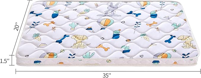 Baby Bassinet Mattress 35x 20 inches- Firm Support and Comfort Premium Foam,Noiseless and Odorless,Hypoallergenic Small Crib Mattress, Fits Moses Basket, Dual Sided with Soft Breathable Fabric