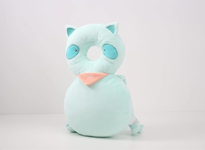 Baby Head Protection Backpack - Soft & Comfortable, Cute Cartoon Design (Q77-Raccoon)