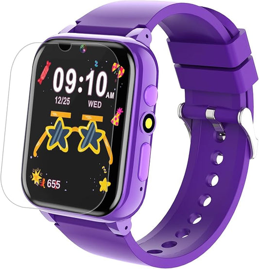 Goodatech 1.69'' Kids Smart Watch for Kids Boys Girls, HD Camera,26 Puzzle Games,Video Music Player,Pedometer,Flashlight,Alarm Clock, Christmas Birthday Gifts for 4-12 Years Children (Purple)