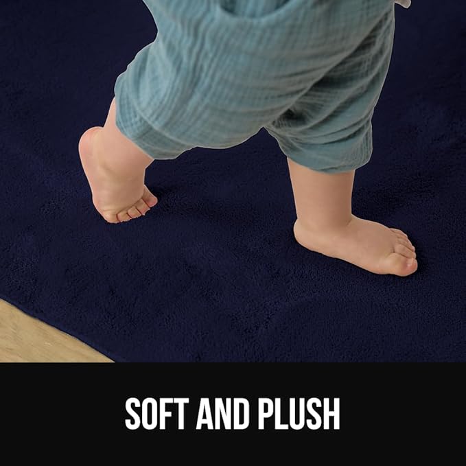 GORILLA GRIP Ultra Soft Washable Area Rug, Stain and Slip Resistant Plush Thick Carpet for Bedroom Living Room, No Shed Floor Rugs, Pet Friendly, Dorm Essentials, Kids Nursery Home Decor 4x6 Navy Blue