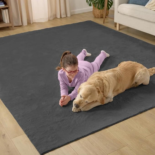 GORILLA GRIP Ultra Soft Washable Area Rug, Stain and Slip Resistant Plush Thick Carpet for Bedroom Living Room, No Shed Floor Rugs, Pet Friendly, Dorm Essentials, Kid Nursery Home Decor, 2x3 Dark Gray