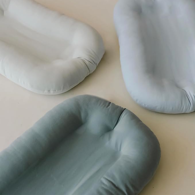 Baby Lounger - Snuggle Cozy Me Infant Lounger for Newborns | Breathable & Soft, Portable Awake-Time Pad, Essential Baby Gift- Orange (Lounger Cover Included)