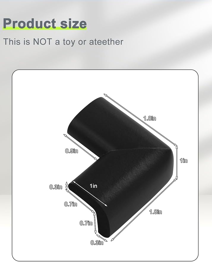 Foam Corner Protector for The Furniture, with Retardant Materials Foam Safety Bumpers, Baby Proofing Safety Corner Protectors (Black)