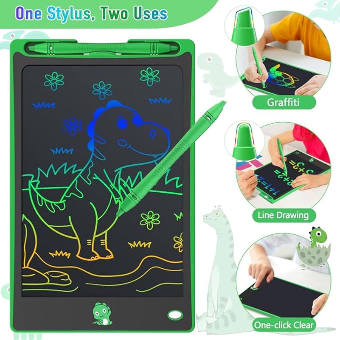 Hockvill LCD Writing Tablet for Kids 8.8 Inch, Toys for Girls Boys Drawing Pad for 3 4 5 6 7 Year Old Kid, Toddler Magnetic Doodle Board Travel Essentials Christmas Birthday Gift for Children (Green)