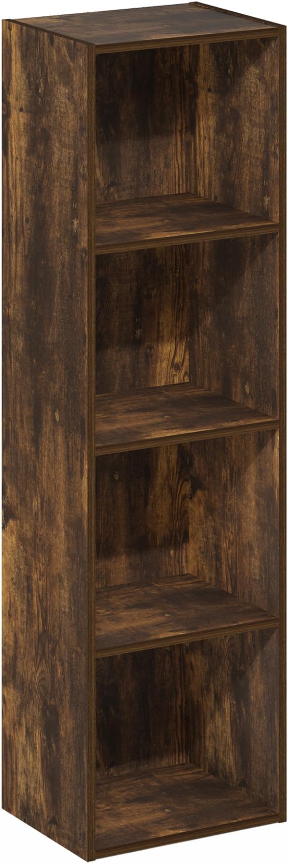 Furinno Pasir 4-Tier Open Shelf Bookcase, Bookshelf, Amber Pine