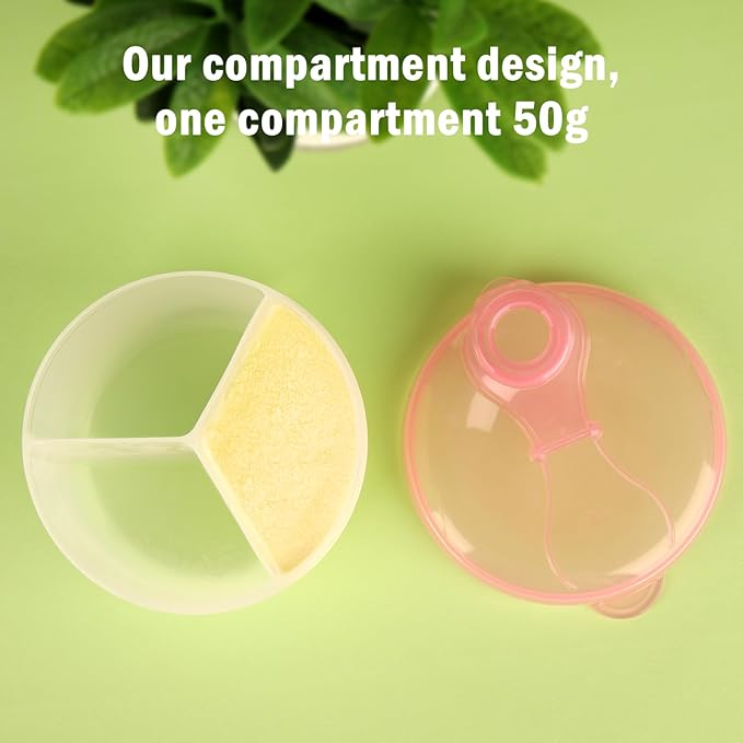 Accmor Baby Formula Dispenser On The Go, Formula Container to Go, Non-Spill Rotating Three-Compartment Formula Dispenser and Snack Storage Container for Infant Toddler Traveling