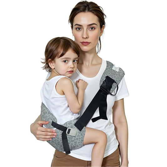 Baby Carrier Newborn to Toddler-Adjustable Baby Sling Carrier,Toddler Carrier for 25-60lbs,Comfortable Baby Sling for Hands-Free Carrying (Ash-Blue Leopard Print)