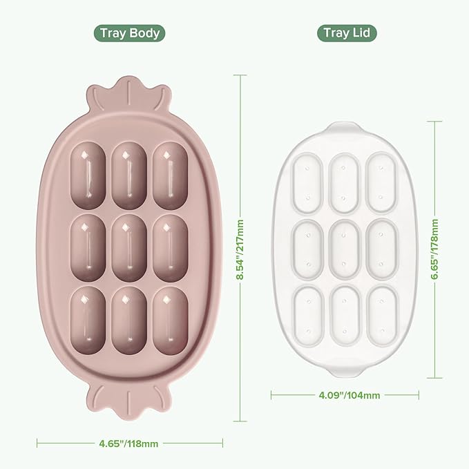 Haakaa Baby Popsicle Mold - Baby Food Maker & Breastmilk Teething Freezer Tray - BPA Free Silicone-Pink