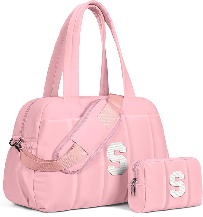 Gifts for Women Unique-Duffle Bag for Travel, Weekender Bags for Women，Initial Overnight Bag with Wet Pocket，Lightweight Travel Bags Personalized Gym Tote with Makeup Pouch