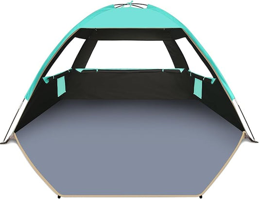 Gorich Beach Tent Sun Shelter for 3/4-5/6-7/8-10 Person with UPF 50＋ UV Protection, Lightweight & Easy Setup Beach Shade Canopy, Portable Beach Shade Tent Beach Cabana