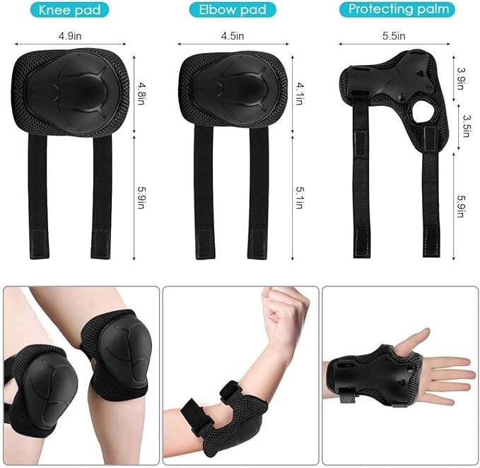 Adjustable Helmet for Ages 3-16 Kids Toddler Boys Girls Youth,Protective Gear with Elbow Knee Wrist Pads for Multi-Sports Skateboarding Bike Riding Scooter Inline skatings Longboard Roller Skate