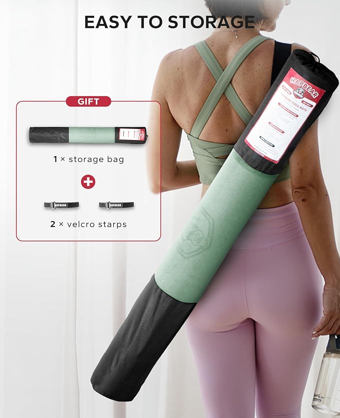 HAPBEAR Extra Large Yoga Mat - 72"x48"/78"x54", 1/4" & 1/3" Thick, Non-Slip, Durable, Eco-Friendly, Wide Exercise Mat for Home Workouts, Yoga, Pilates, Stretching, Meditation (Barefoot Exercise)