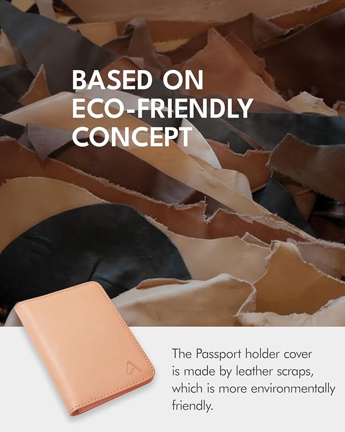 ALLIVE Passport Holder for Travel Women Men,Genuine Leather Passport Cover Wallet,Travel Must Haves Airport Essentials Travel Gifts Beige