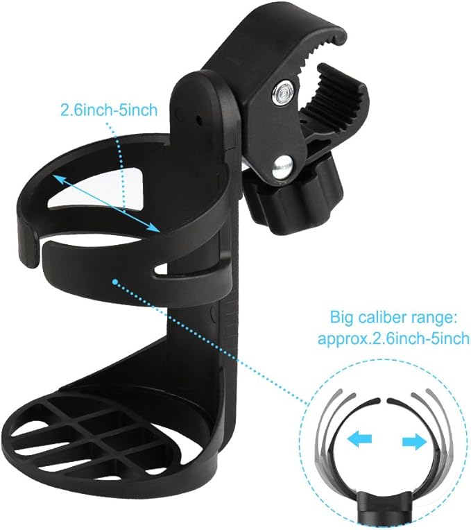 Accmor Stroller Cup Holder, Universal Cup Holder for Uppababy, Nuna, Doona Strollers, 360 ° Rotatable Bottle Holder for Stroller, Bike, Wheelchair, Walker, Scooter