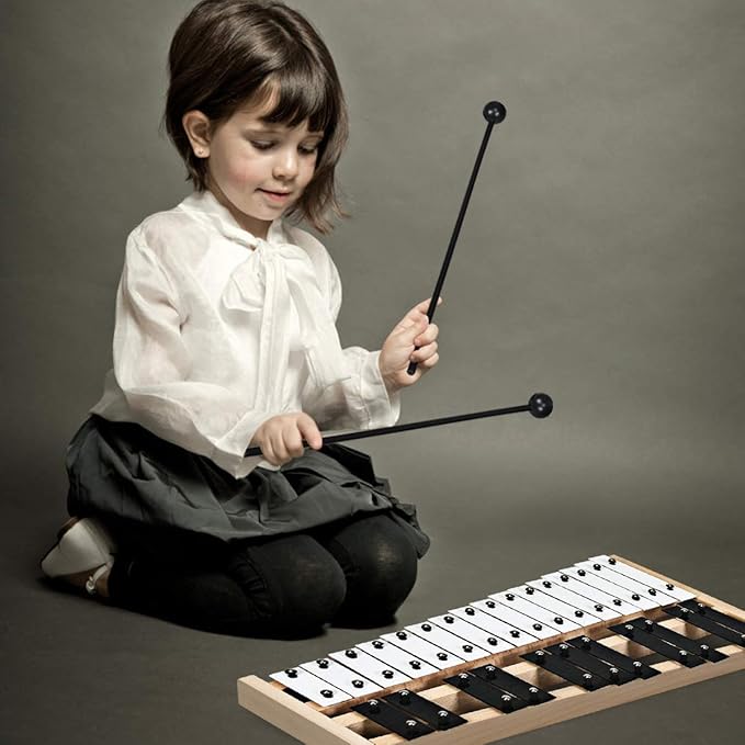 Giantex 27 Note Glockenspiel Xylophone, Percussion Instrument with Wood Base and 27 Metal Keys, Alto Full Size Glockenspiel Xylophone for Adults and Kids- Includes 2 Mallets and Carrying Bag