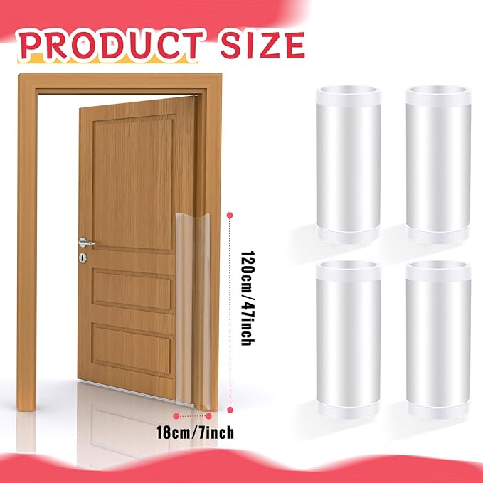 6 Pcs Door Pinch Guard Baby Proofing Jam Shield Door Finger Pinch Guard 47.2 x 7 Inch Hinge Cover Protectors for 90 and 180 Degree Gates Kids Pets Safety