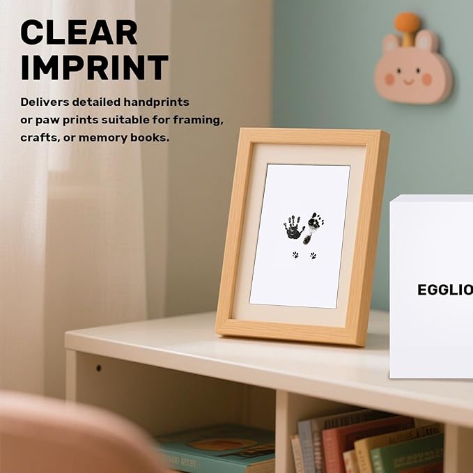 2-Pack Inkless Baby Hand and Footprint Kit with Mess-Free Ink Pad – Baby Safe Ink Pad for Hand, Foot & Paw Prints – Newborn Footprint & Paw Print Kit for Dogs and Cats – 8 Keepsake Art Cards