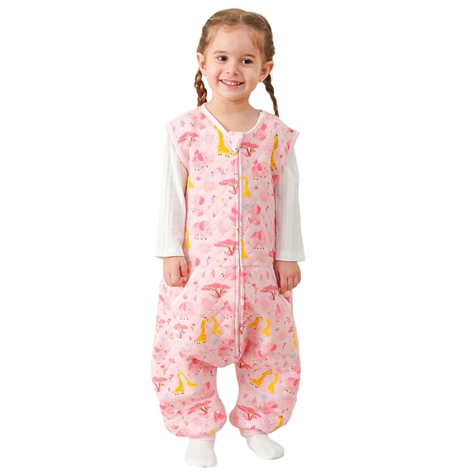 HOMEAL Toddler Sleep Sack with Legs, 1.0 TOG Sleeveless Sleep Sack