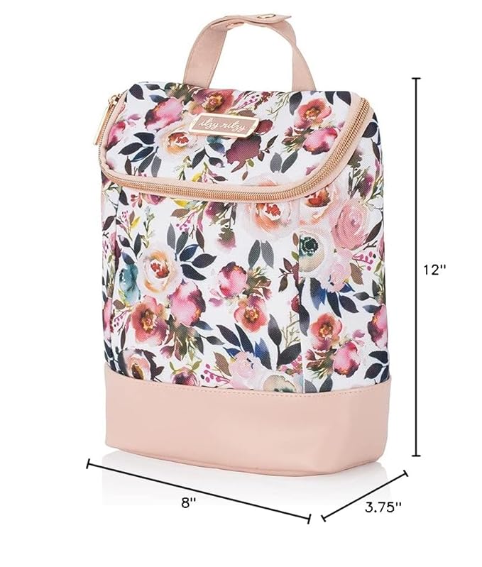 Itzy Ritzy Insulated Bottle Bag – Keeps Bottles Warm or Cool - Holds 3 Bottles & Features Interior Pocket for Ice Pack (Not Included), Blush Floral