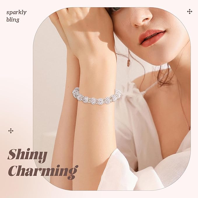 200pcs 10mm Rhinestone Beads for Jewelry Making, White Shiny Round Disco Ball Beads Bulk, Sparkle Crystal Clay Christmas for Bracelet Baseball Necklace Earring Crafting and DIY