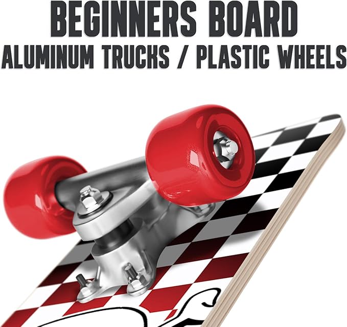 24 inch Rude Boyz Mini Cruiser Skateboard - Aluminium Trucks - Kids Skateboard Ages 5-8 Beginner - Skateboards for Kids