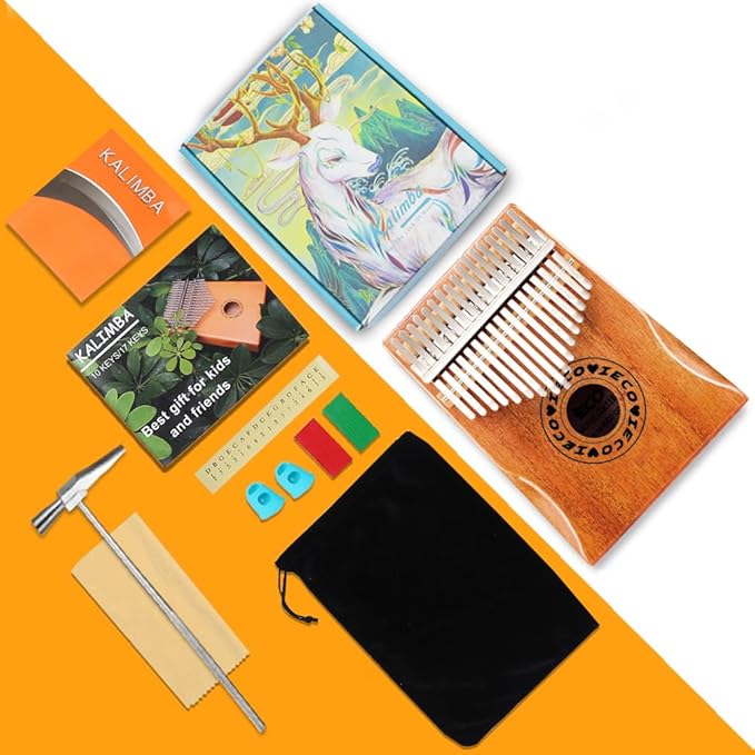 Kalimba Thumb Piano 17 Keys Portable Finger Piano Marimba Music Gifts for Adults Kids