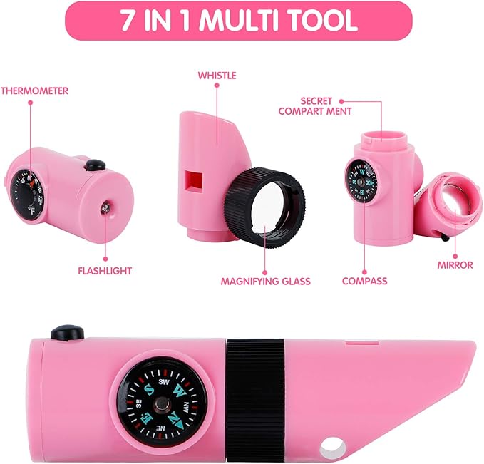 INNOCHEER Toys for Girls Explorer Kit, Bug Catcher Kit for Kids, Birthday Gifts, Summer Toys for 3 4 5 6 7 8+ Year Old Girls, 3 4 5 6 7 8+ Year Old Girl Birthday Gift Kids Outdoor Toys