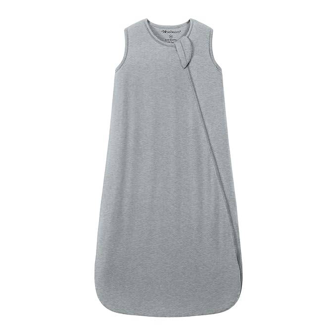 Mosebears Unisex Baby Sleep Sack 1.0 TOG, Supersoft Rayon Made from Bamboo Wearable Blanket with 2-Way Zipper (Grey,18-36 Months)