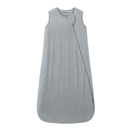 Mosebears Unisex Baby Sleep Sack 1.0 TOG, Supersoft Rayon Made from Bamboo Wearable Blanket with 2-Way Zipper (Grey,18-36 Months)
